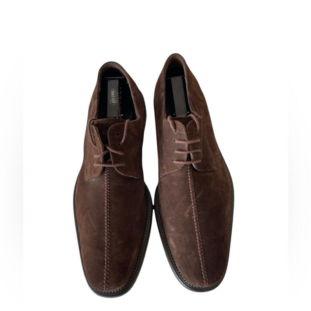 MEZLAN MENS SHOE 9 M WAYNE BROWN SUEDE LEATHER SPLIT TOE DERBY OXFORD